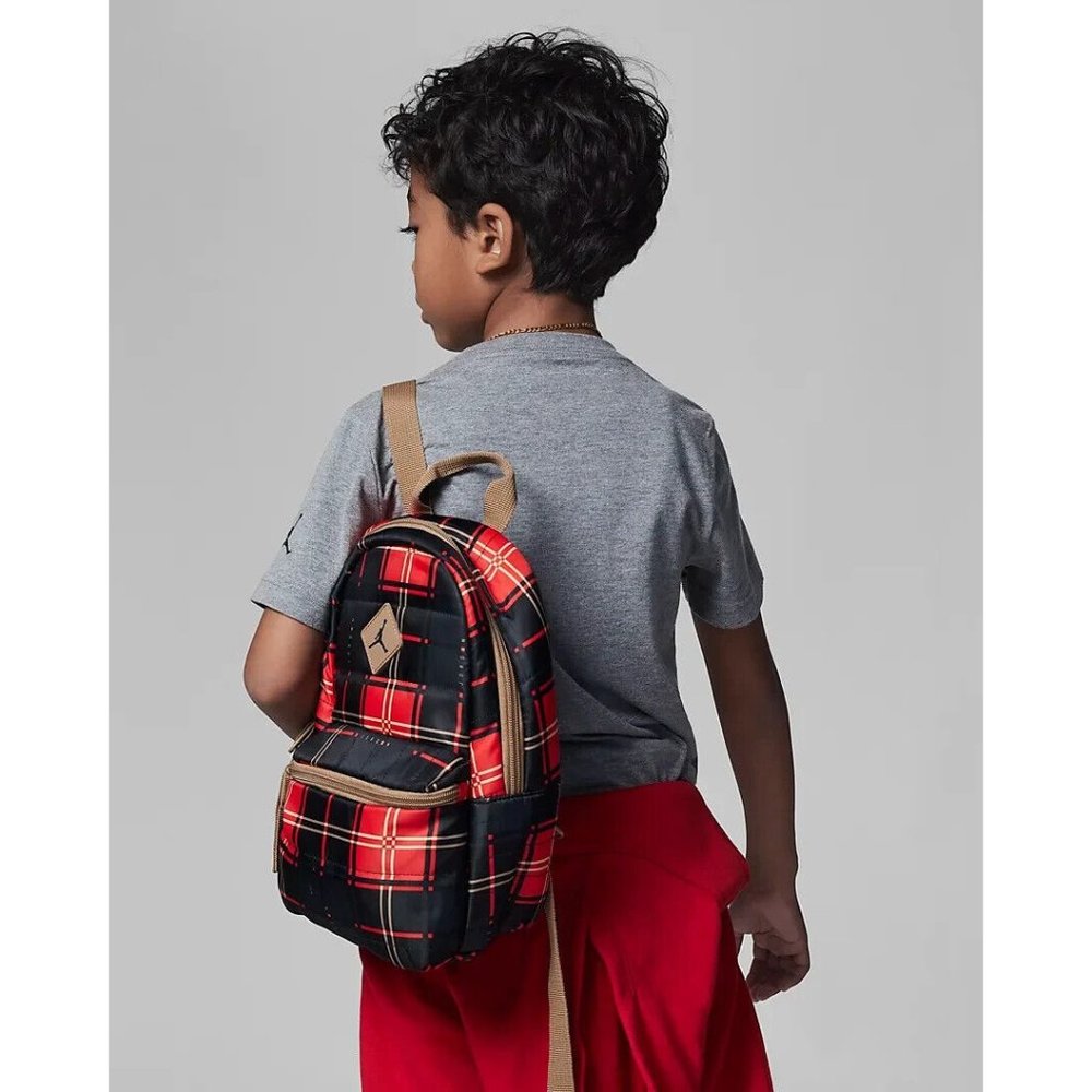 Jordan Quilted Kids Mini Daypack Backpack (6L) Red Black 7A0726-R69